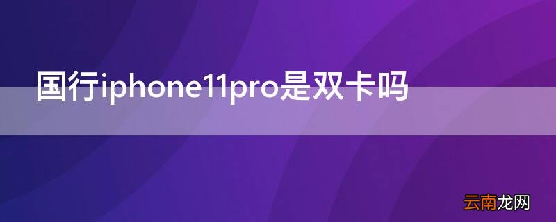 国行iPhone11pro是双卡吗 iPhone11pro是双卡的嘛