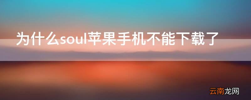 为什么souliPhone手机不能下载了 soul安卓可以下载吗