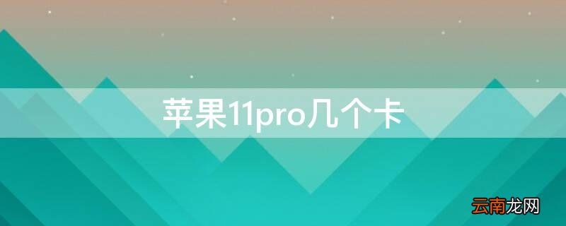 iPhone11pro几个卡 iPhone11pro几个卡