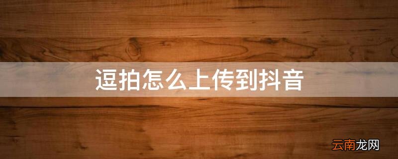 逗拍怎么上传到抖音 逗拍怎么上传到抖音里