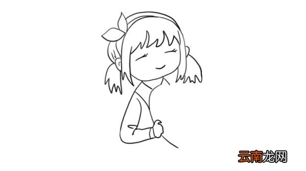 感恩节小女孩献爱心简笔画