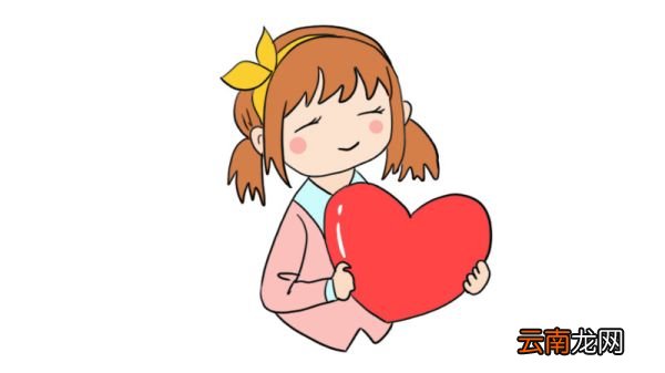 感恩节小女孩献爱心简笔画