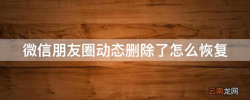 微信朋友圈动态删除了怎么恢复