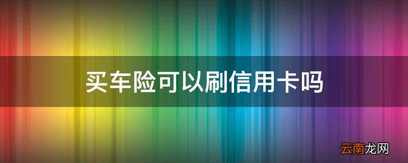 买车险可以刷信用卡吗