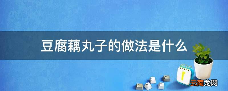 豆腐藕丸子的做法是什么