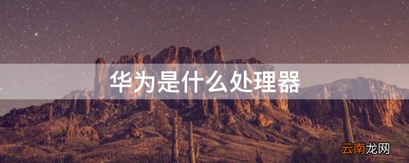华为nova10是什么处理器 华为是什么处理器