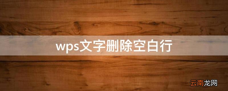 wps文字删除空白行