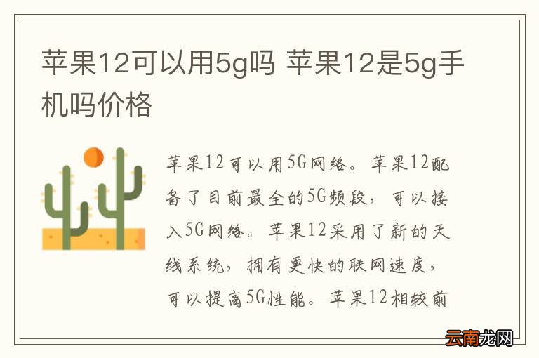 苹果12可以用5g吗 苹果12是5g手机吗价格