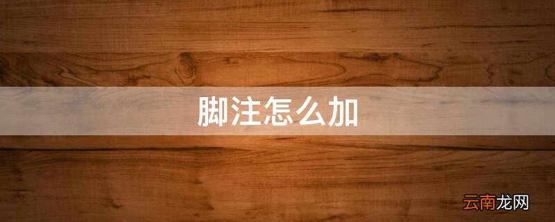 脚注怎么加 word脚注怎么加