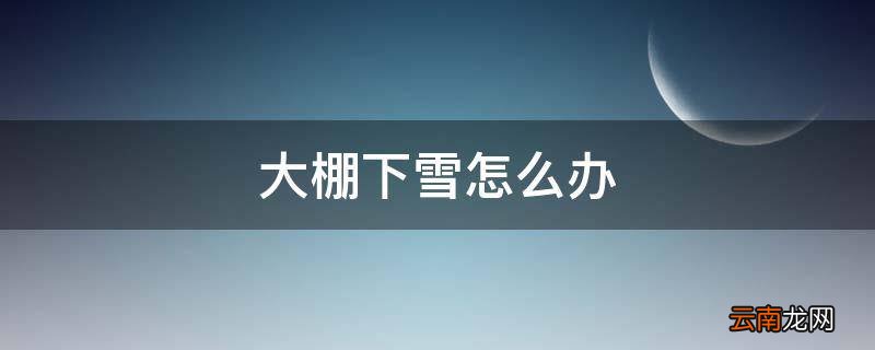 大棚下雪怎么办
