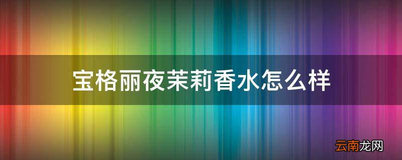 宝格丽夜茉莉香水怎么样
