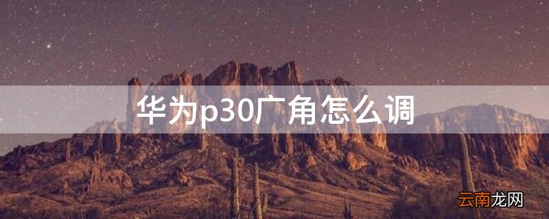 华为p30pro广角在哪里设置 华为p30广角怎么调