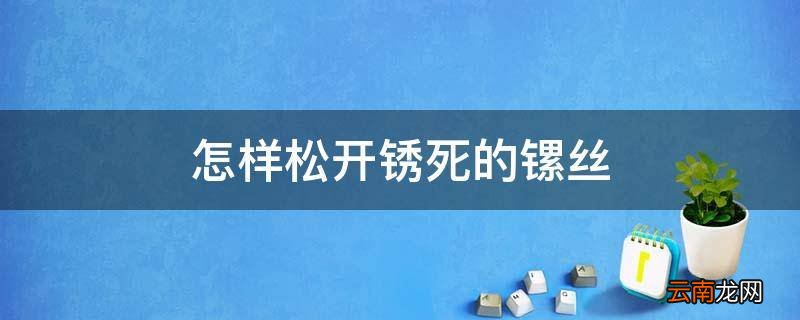 怎样松开锈死的镙丝