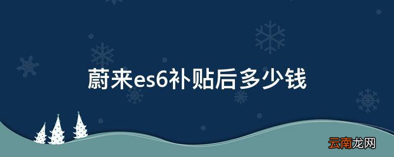 蔚来es6补贴后多少钱
