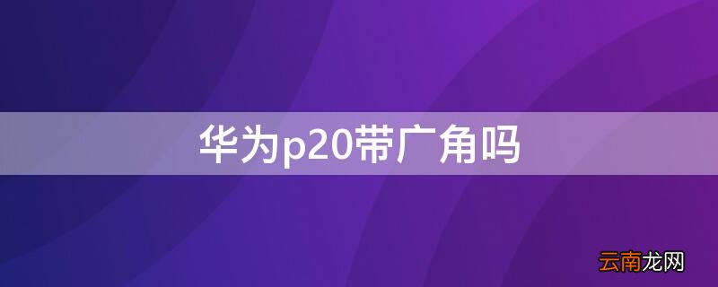 p20有没有广角 华为p20带广角吗