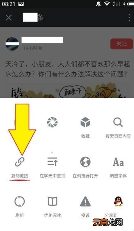 今日头条如何复制微头条的链接