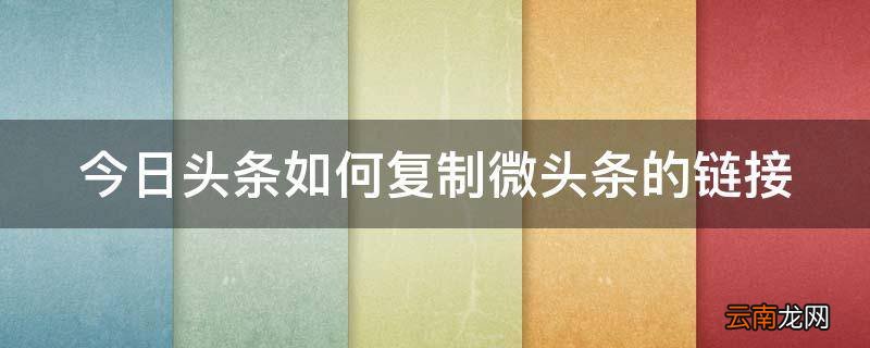 今日头条如何复制微头条的链接
