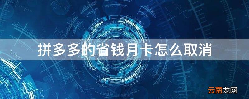 拼多多的省钱月卡怎么取消升级 拼多多的省钱月卡怎么取消