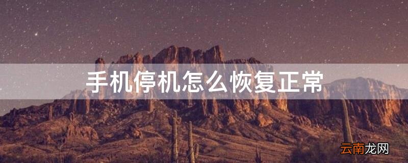 手机停机怎么恢复正常儿童手机 手机停机怎么恢复正常