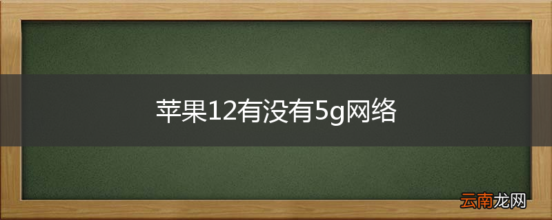 苹果12有没有5g网络