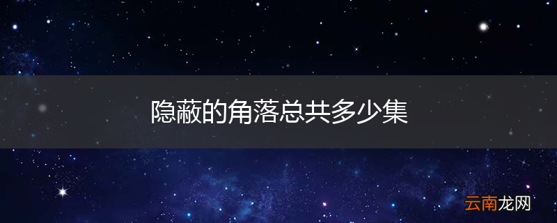隐蔽的角落总共多少集