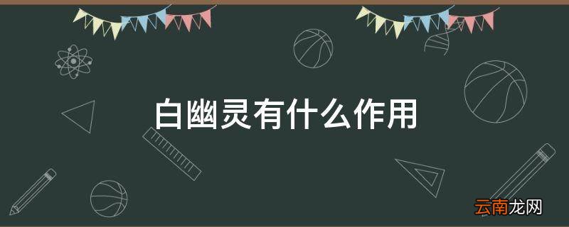 白幽灵有什么作用