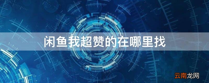 闲鱼我超赞的在哪里找 闲鱼在哪里看点赞