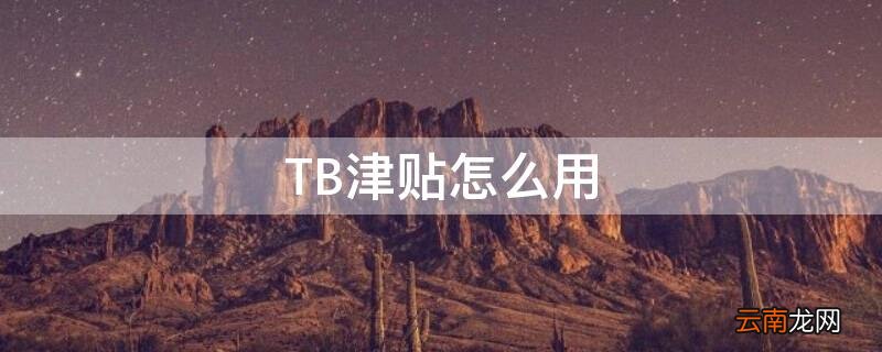 TB津贴怎么用