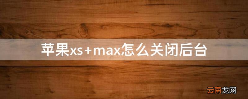 iPhonexs max怎么关闭后台