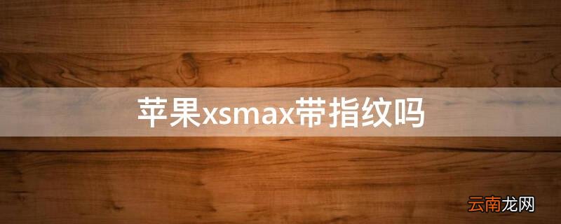 iPhonexsmax带指纹吗 苹果xsmax带指纹识别吗