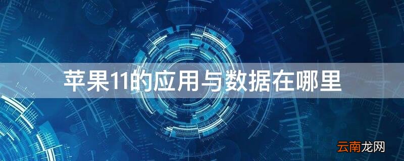 苹果11手机应用与数据在哪里 iPhone11的应用与数据在哪里