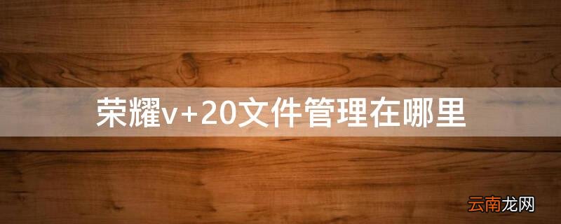 荣耀v 20文件管理在哪里