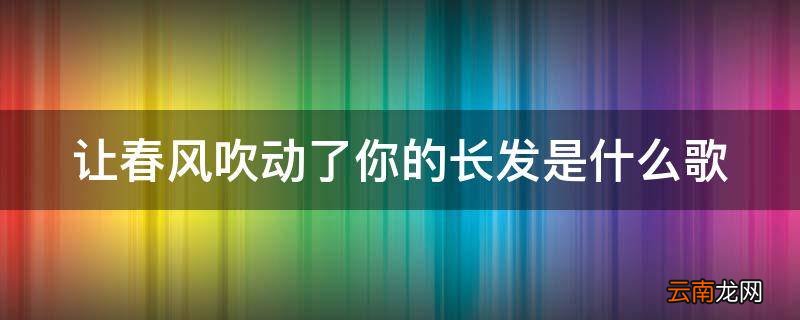 让春风吹动了你的长发是什么歌
