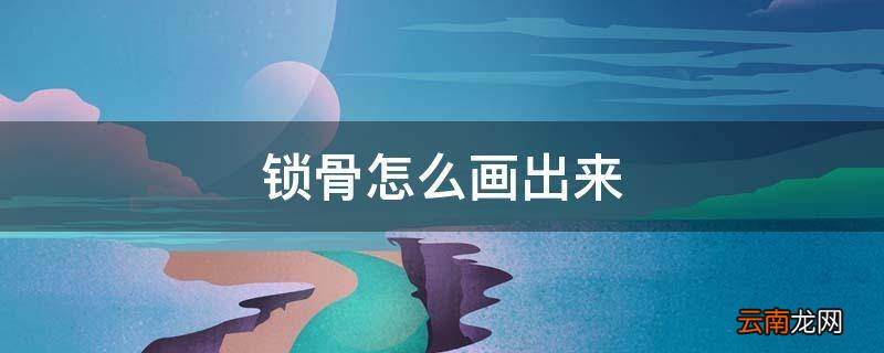 锁骨怎么画出来