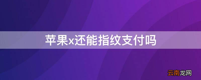 iPhonex还能指纹支付吗 苹果x有指纹支付功能吗