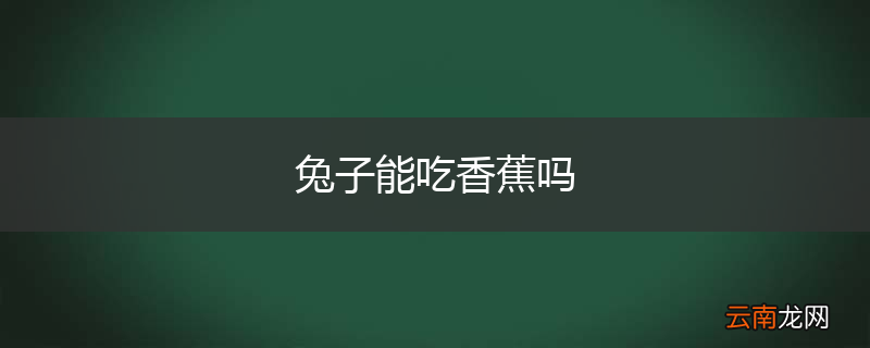兔子能吃香蕉吗