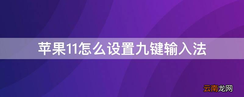 iPhone11怎么设置九键输入法 苹果11手机九键输入法怎么设置