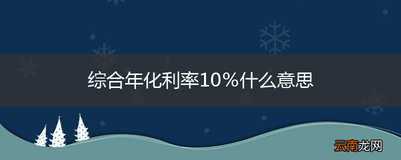 综合年化利率10％什么意思