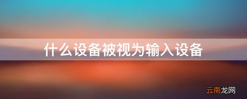 哪些设备被视为输入设备 什么设备被视为输入设备