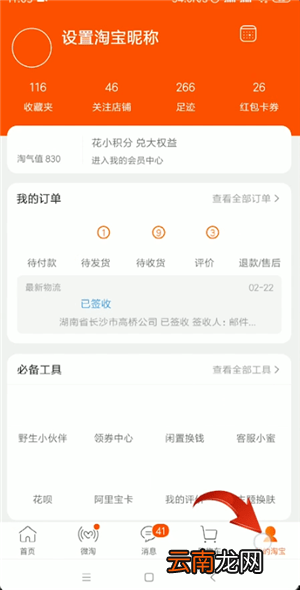 手机淘宝中查询运单号的具体操作方法