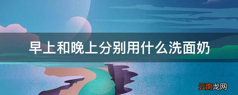 早上和晚上分别用什么洗面奶