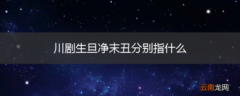 川剧生旦净末丑分别指什么