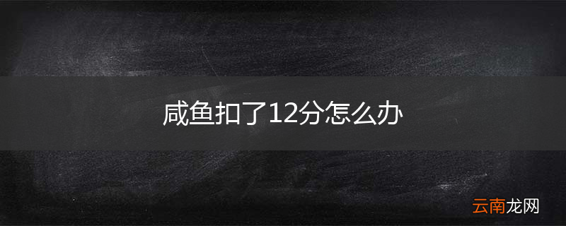咸鱼扣了12分怎么办