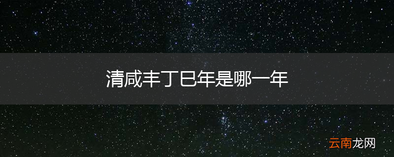 清咸丰丁巳年是哪一年