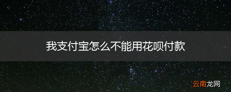 我支付宝怎么不能用花呗付款