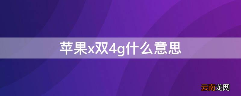iPhonex双4g什么意思 iphonexs双卡双待都是双4G吗