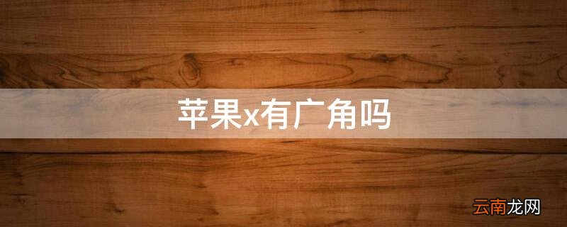 iPhonex有广角吗 iphonex有无广角