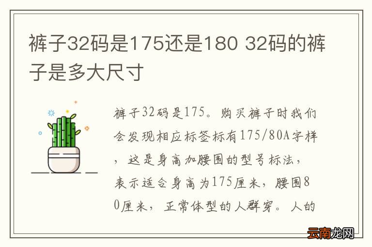 裤子32码是175还是180 32码的裤子是多大尺寸