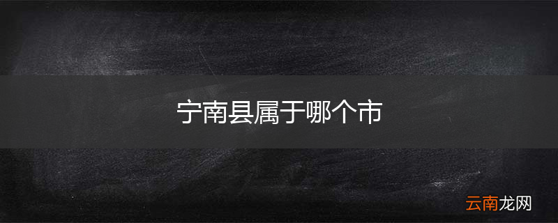 宁南县属于哪个市