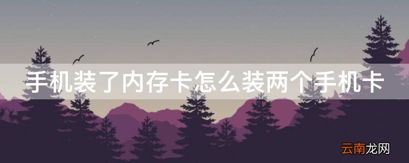 手机能否装两个内存卡 手机装了内存卡怎么装两个手机卡